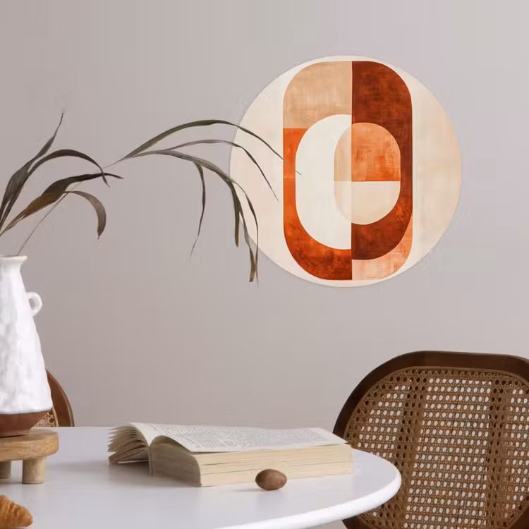 Illustratie - Abstract - Vormen - Rood Wandcirkel behangsticker klein -sfeer3