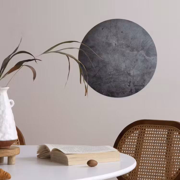 Industrieel - Beton - Grijs - Leisteen - Retro Wandcirkel behangsticker klein -sfeer3