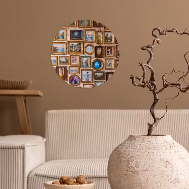Interieur - Kunst - Collectie - Klassiek - Goud Wandcirkel behangsticker klein -sfeer1