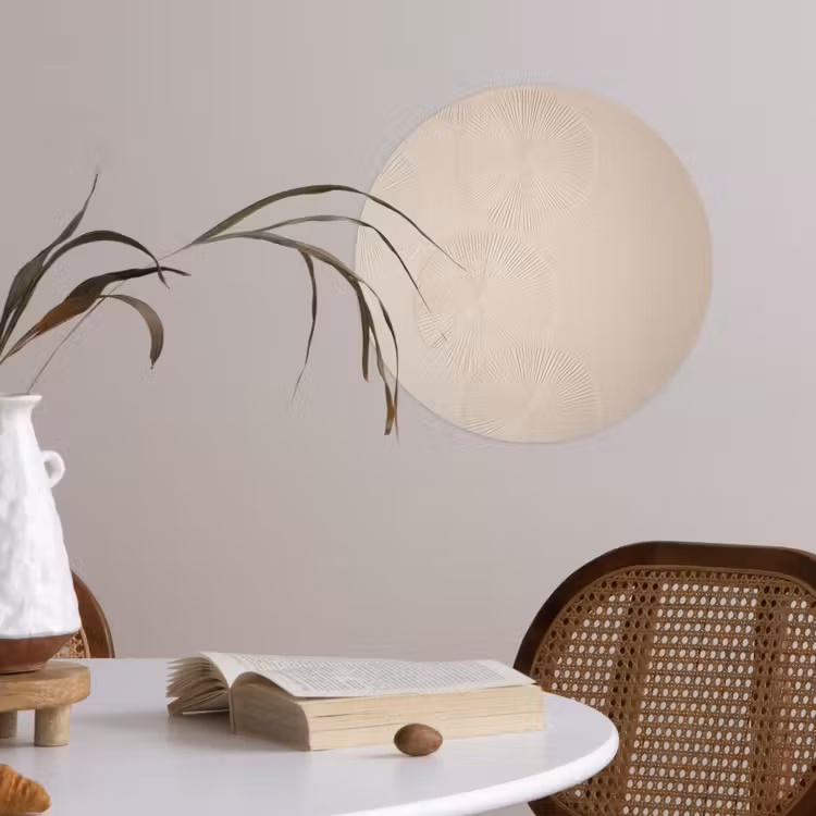 Japandi - Beige - Modern Wandcirkel behangsticker klein -sfeer3