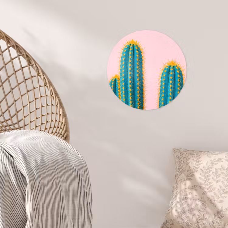 Cactussen - Modern - Pastel Wandcirkel behangsticker klein -sfeer4