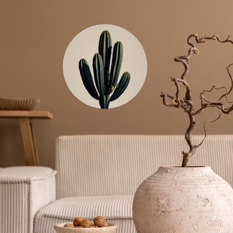 Cactus - Subtiel - Groen Wandcirkel behangsticker klein -sfeer1