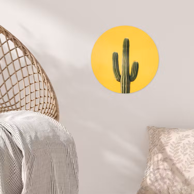 Cactus - Groen - Minimalistisch Wandcirkel behangsticker klein -sfeer4