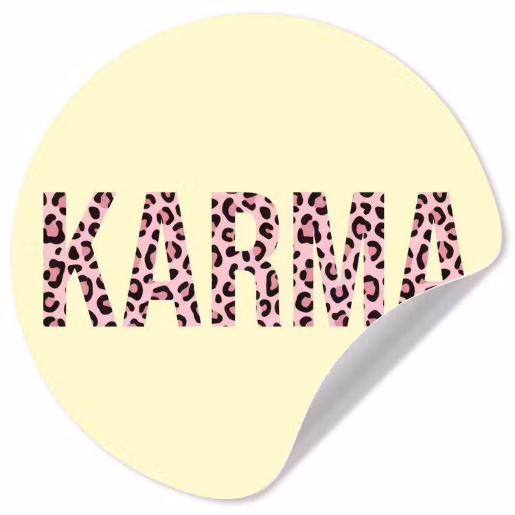 Karma - Luipaardprint - Geel Wandcirkel behangsticker klein -3d