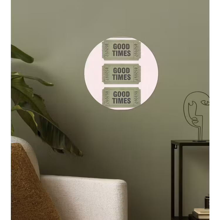 Kaartje - Vintage - Groen - Evenement - Collectie Wandcirkel behangsticker klein -sfeer2