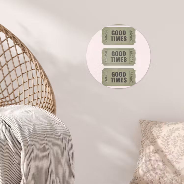 Kaartje - Vintage - Groen - Evenement - Collectie Wandcirkel behangsticker klein -sfeer4