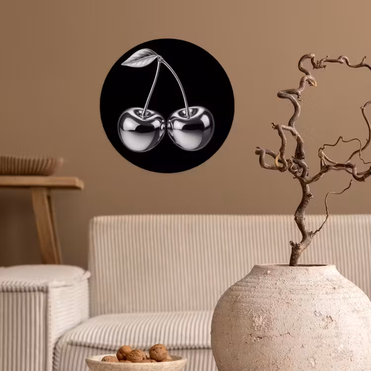 Kers - Luxueus - Metallic Wandcirkel behangsticker klein -sfeer1