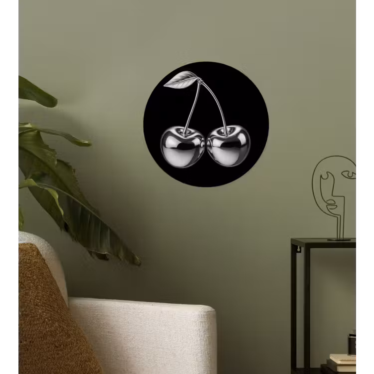 Kers - Luxueus - Metallic Wandcirkel behangsticker klein -sfeer2