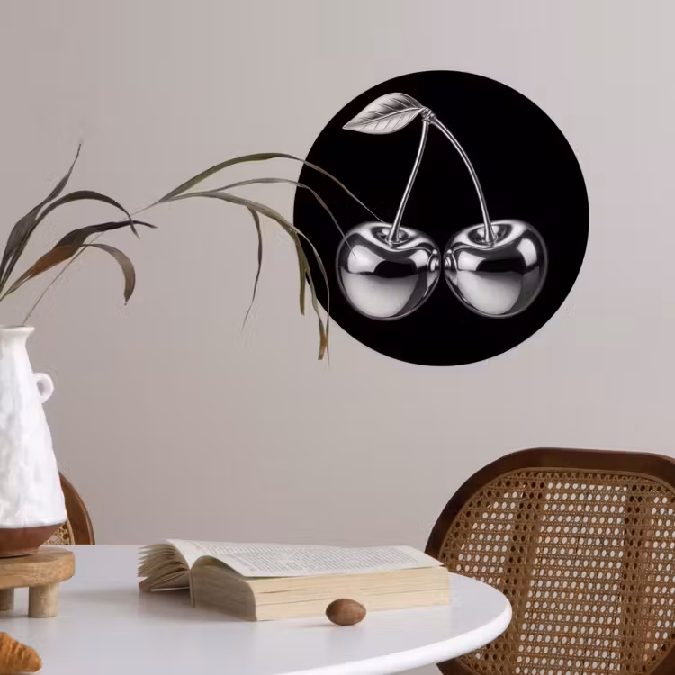Kers - Luxueus - Metallic Wandcirkel behangsticker klein -sfeer3