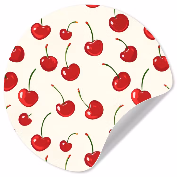 Kersen - Minimalistisch - Rood Wandcirkel behangsticker klein 186 -3d