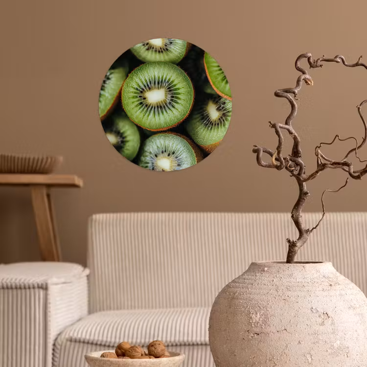 Kiwi - Fruit - Groen Wandcirkel behangsticker klein -sfeer1