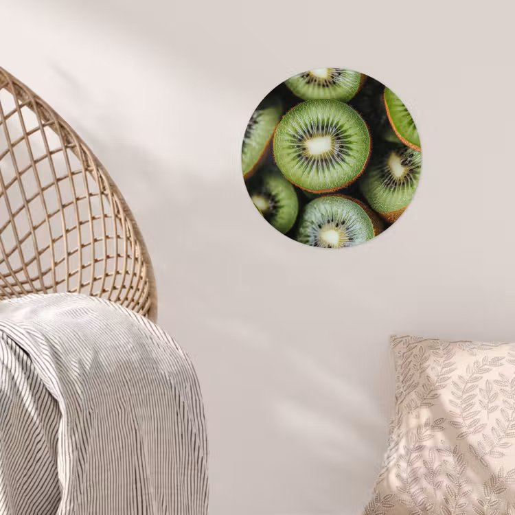 Kiwi - Fruit - Groen Wandcirkel behangsticker klein -sfeer4