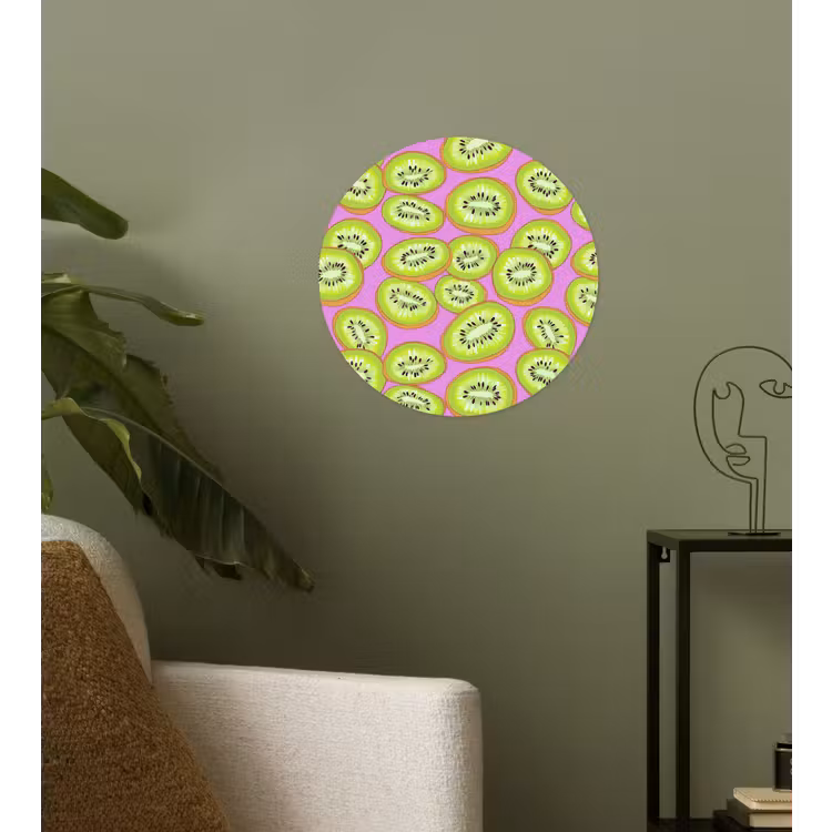 Kiwi - Speels - Groen Wandcirkel behangsticker klein 186 -sfeer2