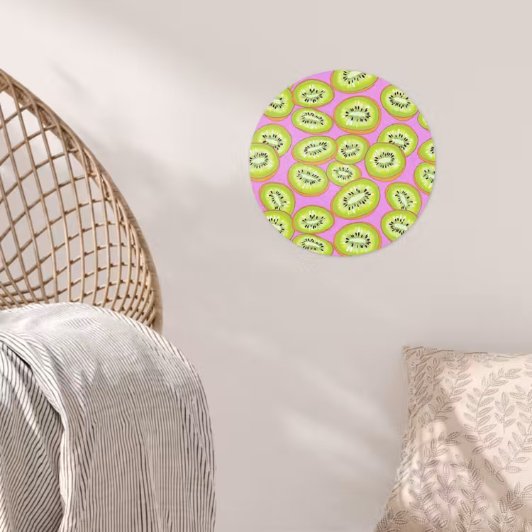 Kiwi - Speels - Groen Wandcirkel behangsticker klein 186 -sfeer4