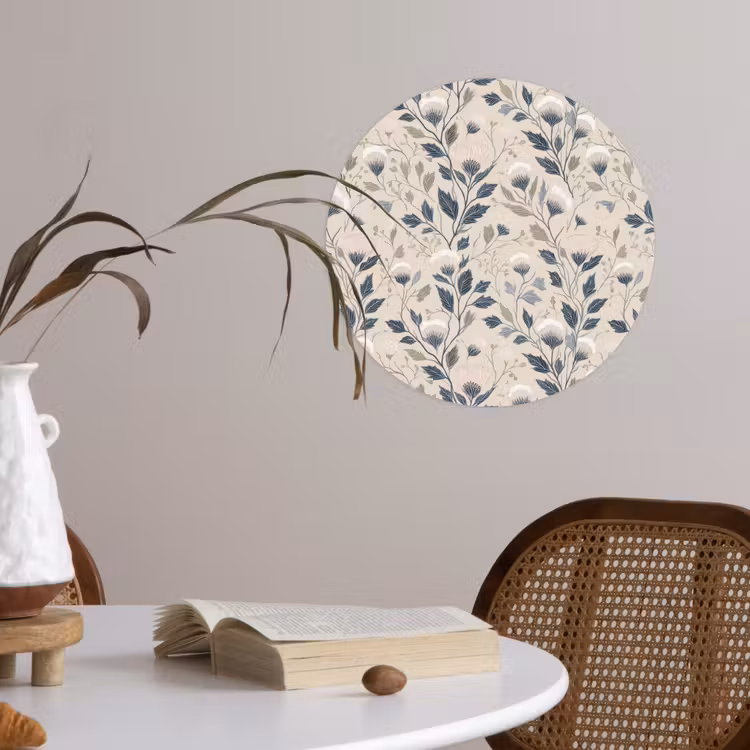 Klassiek - Botanisch - Kleurrijk Wandcirkel behangsticker klein 186 -sfeer3