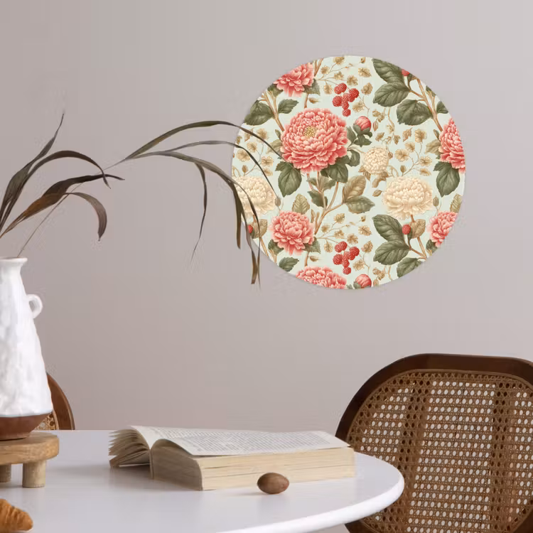 Klassiek - Botanisch - Veelkleurig Wandcirkel behangsticker klein 186 -sfeer3