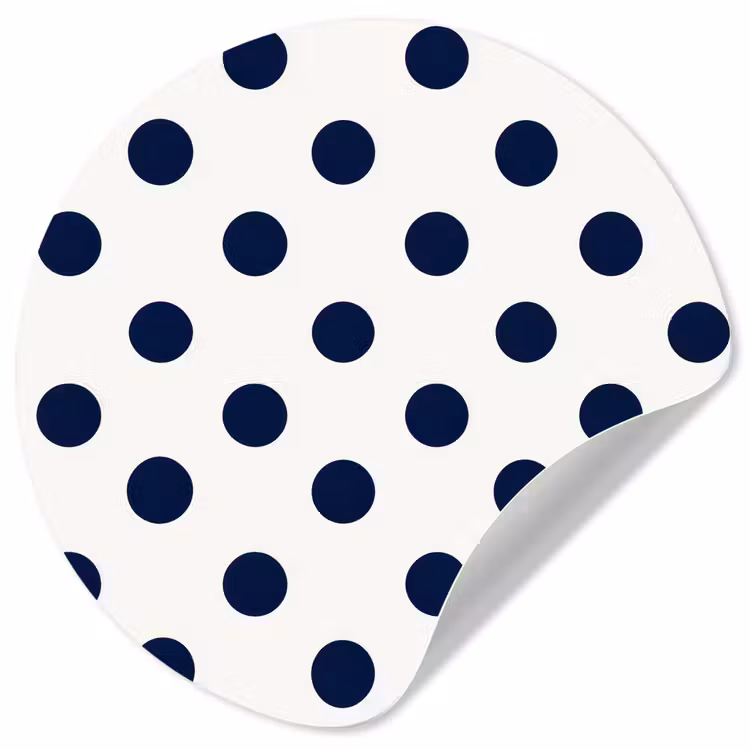 Klassiek - Stippen - Blauw Wandcirkel behangsticker klein 186 -3d
