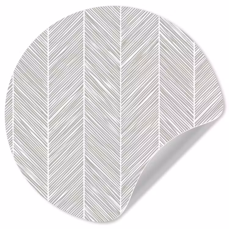 Klassiek - Visgraat - Grijs Wandcirkel behangsticker klein 186 -3d