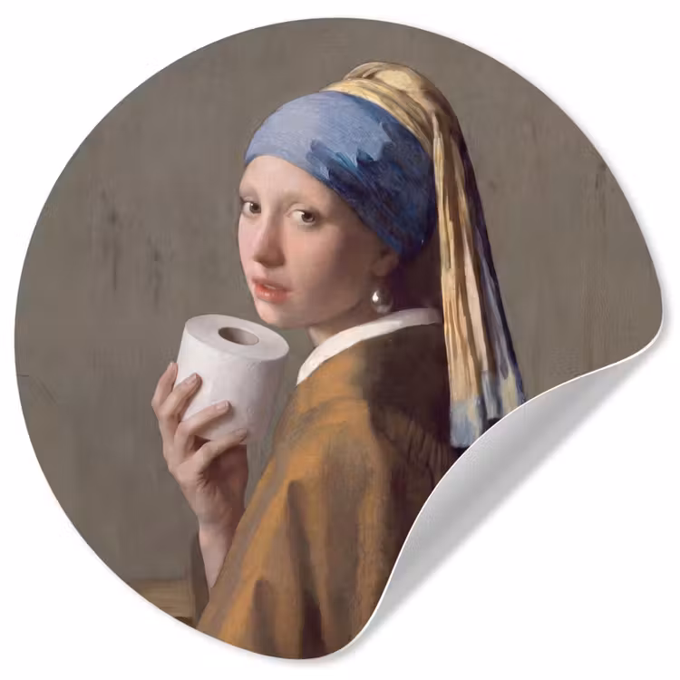 Klassiek - Humor - Kleurrijk Wandcirkel behangsticker klein -3d
