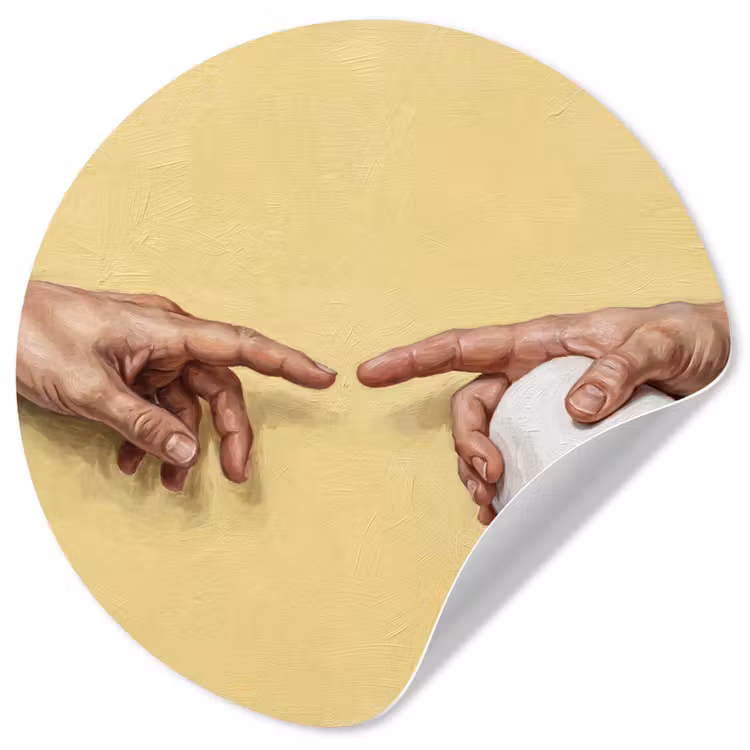 Klassiek - Kunst - Humor Wandcirkel behangsticker klein -3d