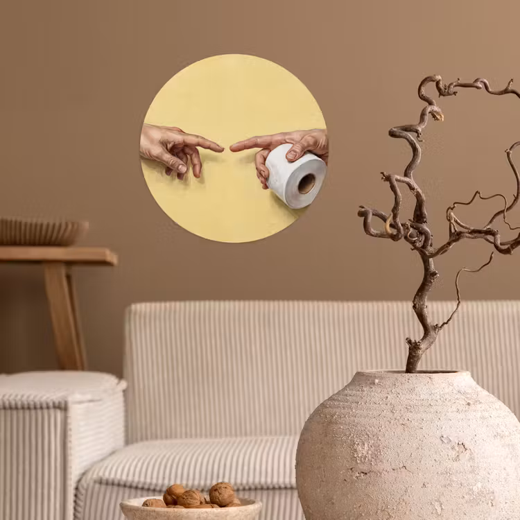 Klassiek - Kunst - Humor Wandcirkel behangsticker klein -sfeer1