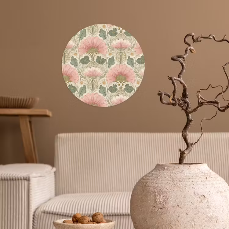 Klassiek - Patroon - Roze Wandcirkel behangsticker klein 186 -sfeer1
