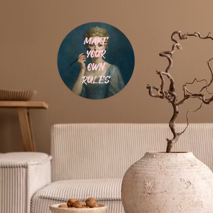 Klassiek - Sierlijk - Roze Wandcirkel behangsticker klein -sfeer1