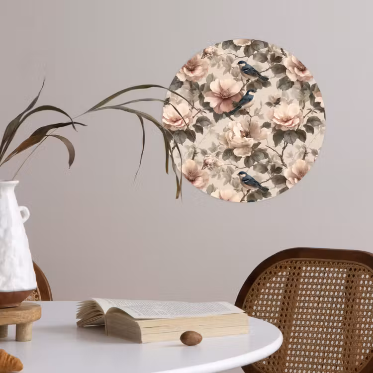 Klassiek - Vogels - Kleurrijk Wandcirkel behangsticker klein 186 -sfeer3