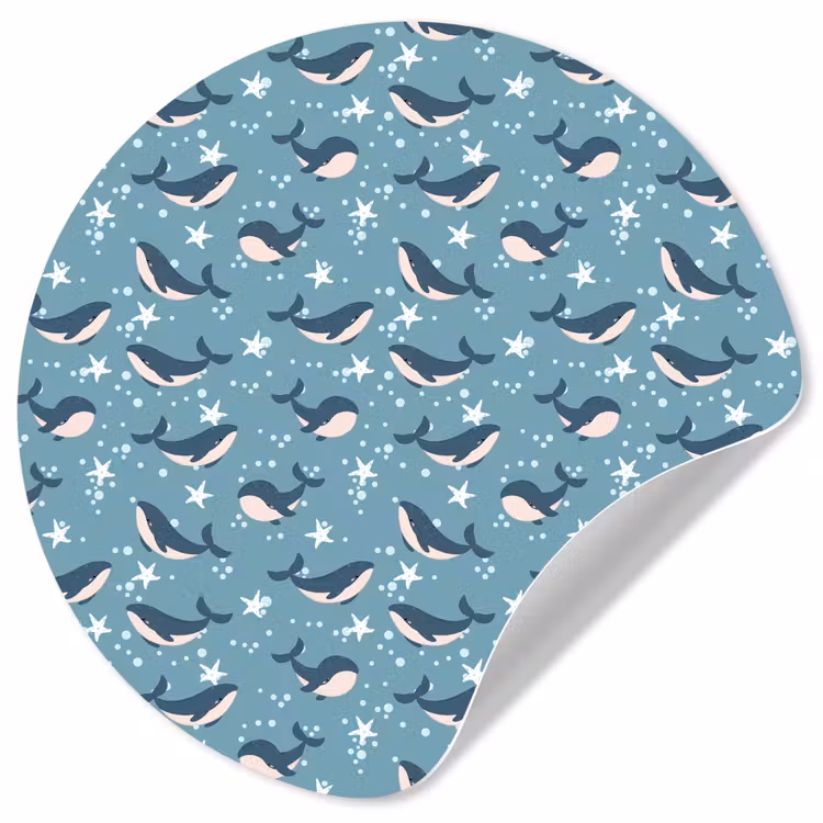 Klein - Oceaan - Walvis - Zeester Wandcirkel behangsticker klein 186 -3d