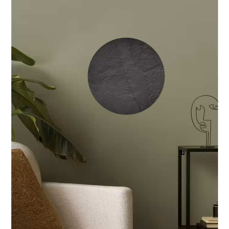 Beton print - Industrieel - Zwart Wandcirkel behangsticker klein -sfeer2