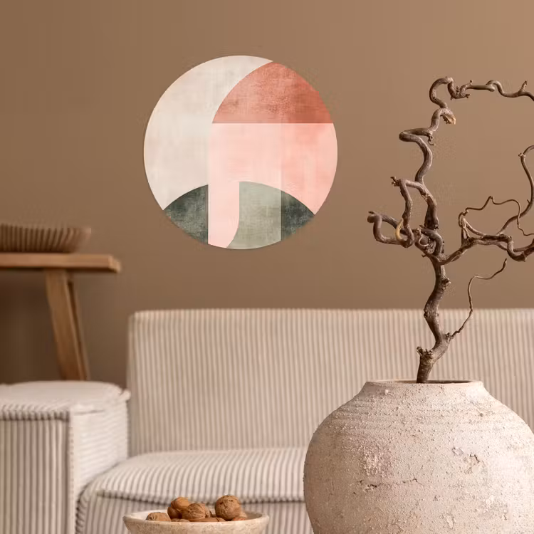 Cirkel - Abstract - Roze Wandcirkel behangsticker klein -sfeer1