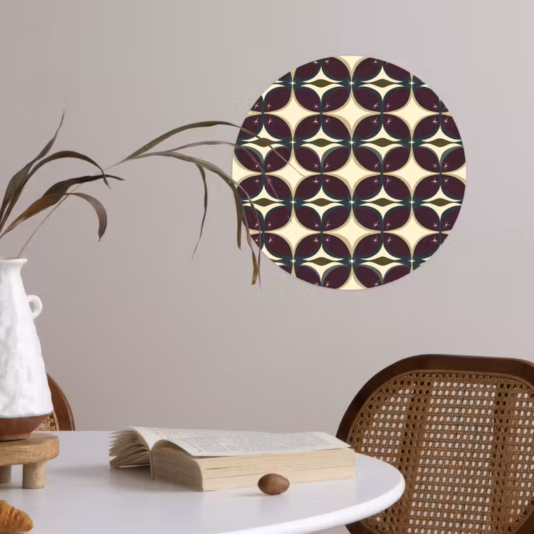 Cirkel - Retro - Kleurrijk Wandcirkel behangsticker klein 186 -sfeer3