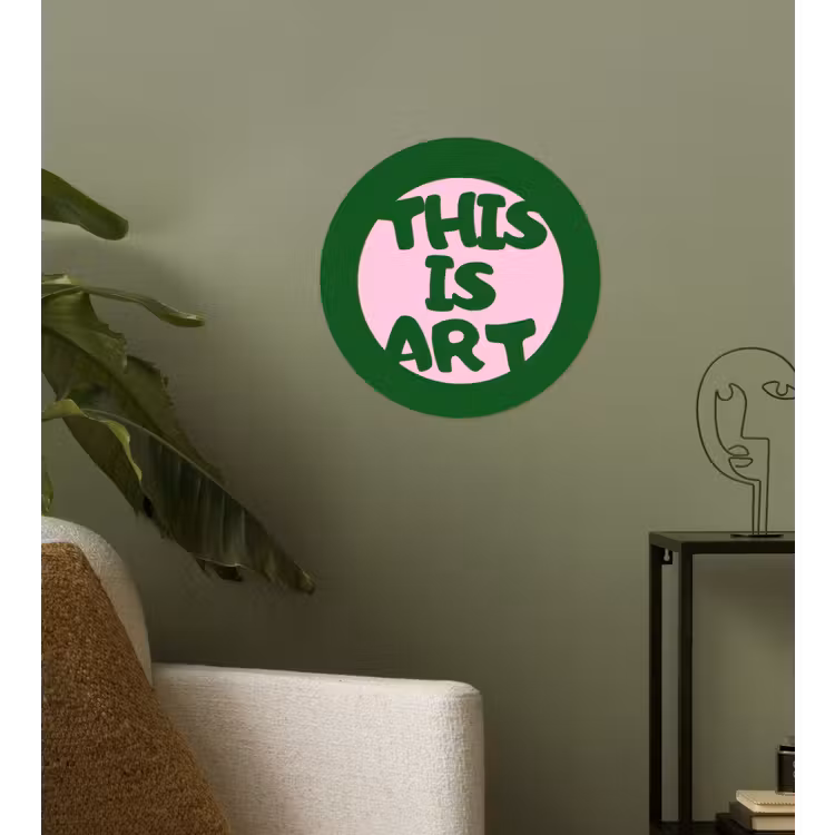 Cirkel - Roze - Tekst - Art Wandcirkel behangsticker klein -sfeer2