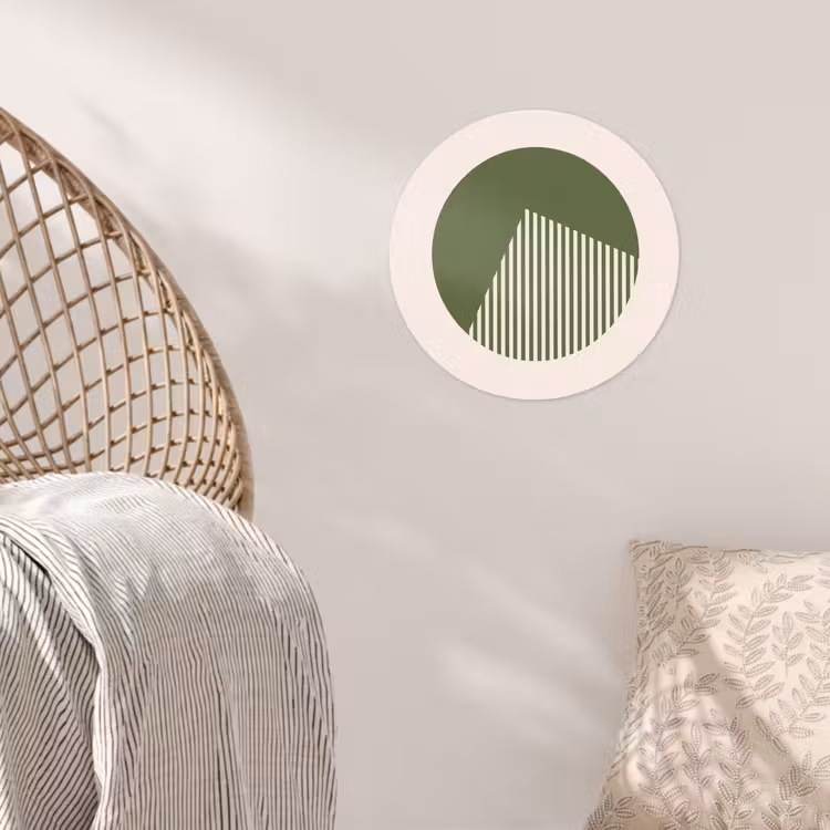 Cirkel - Strepen - Geometrisch - Abstract - Groen Wandcirkel behangsticker klein -sfeer4