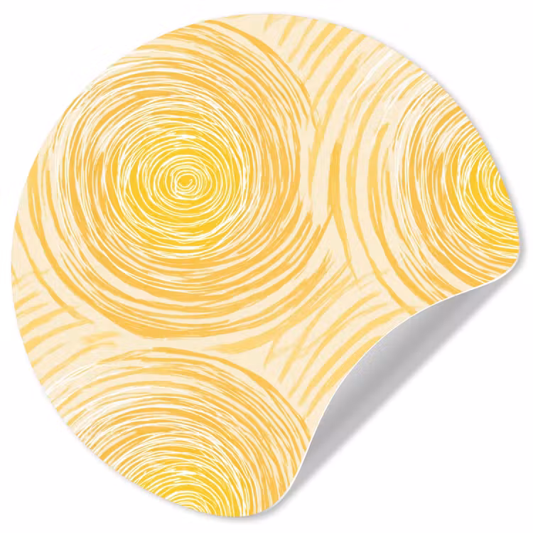 Cirkels - Abstract - Artistiek - Geel Wandcirkel behangsticker klein 186 -3d