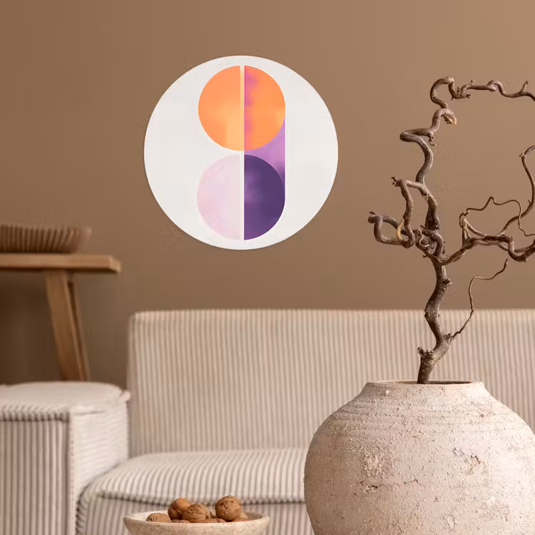 Cirkels - Abstract - Paars Wandcirkel behangsticker klein -sfeer1