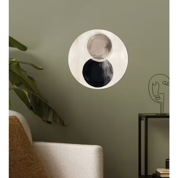 Cirkels - Vorm - Beige - Abstract Wandcirkel behangsticker klein -sfeer2