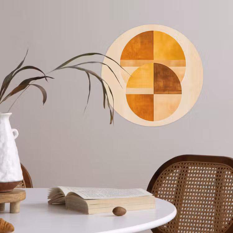Cirkels - Geel - Minimalistisch Wandcirkel behangsticker klein -sfeer3