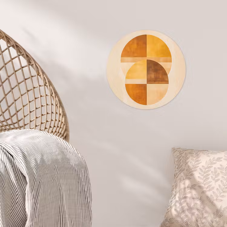 Cirkels - Geel - Minimalistisch Wandcirkel behangsticker klein -sfeer4