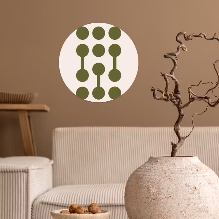 Cirkels - Geometrisch - Abstract - Modern - Groen Wandcirkel behangsticker klein -sfeer1