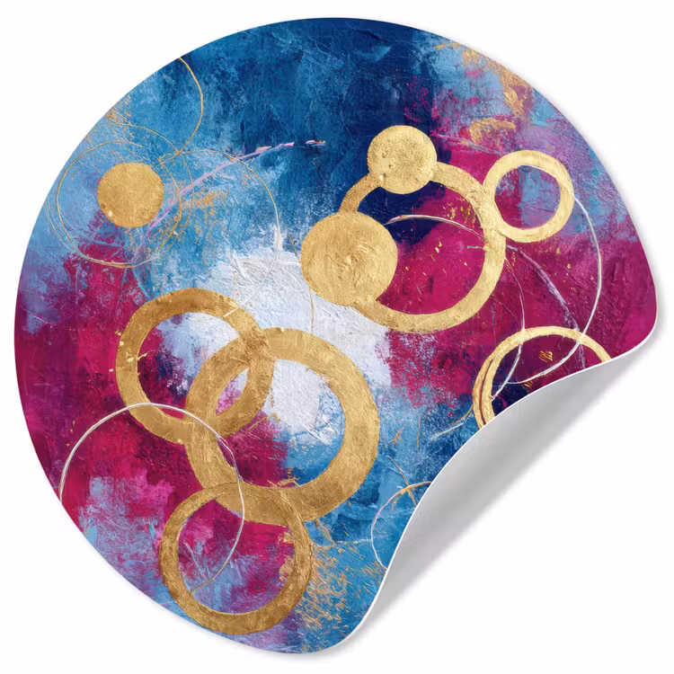 Cirkels - Goud - Abstract Wandcirkel behangsticker klein -3d