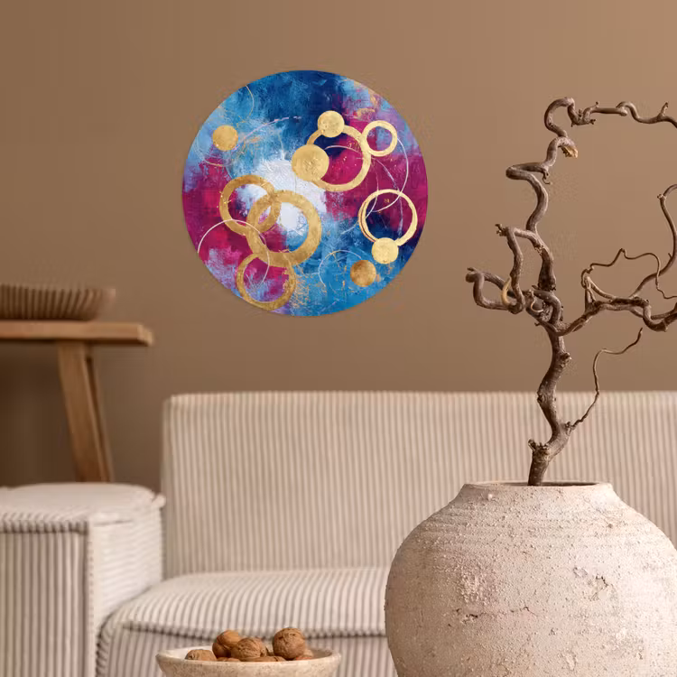 Cirkels - Goud - Abstract Wandcirkel behangsticker klein -sfeer1