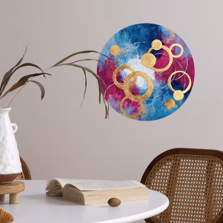 Cirkels - Goud - Abstract Wandcirkel behangsticker klein -sfeer3