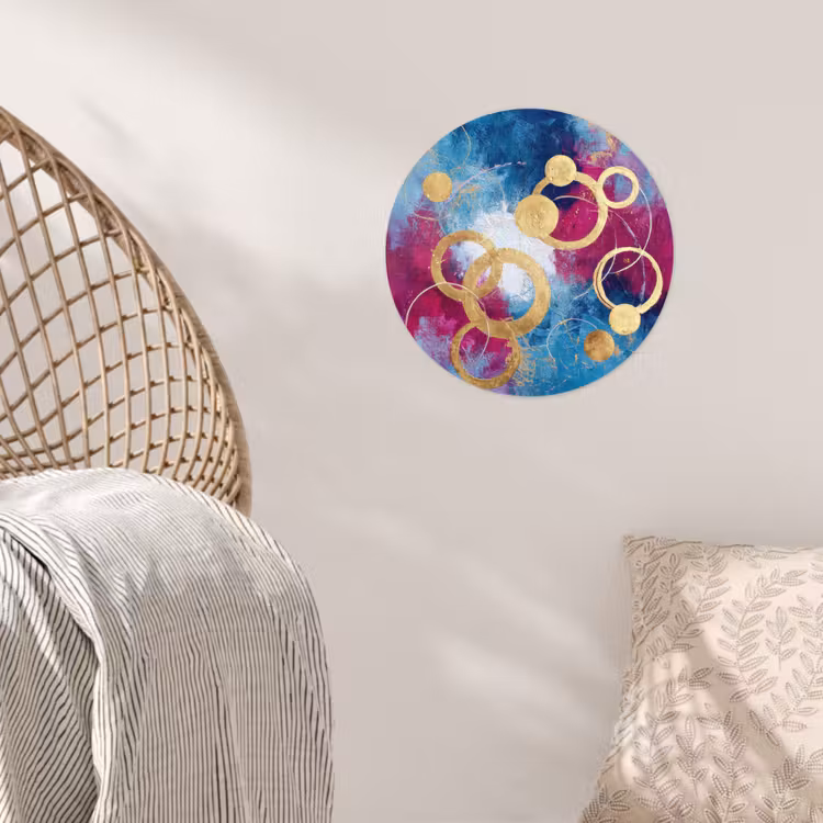 Cirkels - Goud - Abstract Wandcirkel behangsticker klein -sfeer4