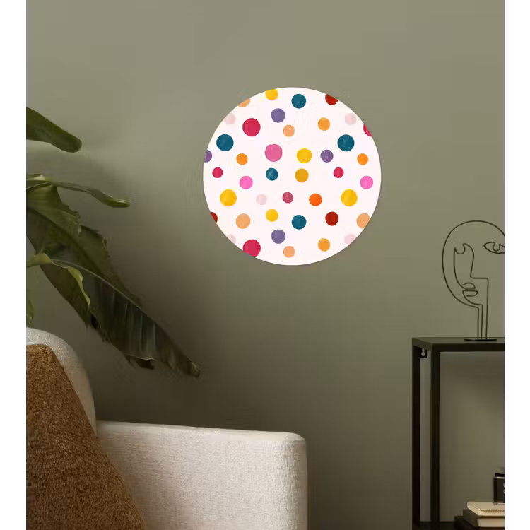 Cirkels - Speels - Kleurrijk Wandcirkel behangsticker klein 186 -sfeer2
