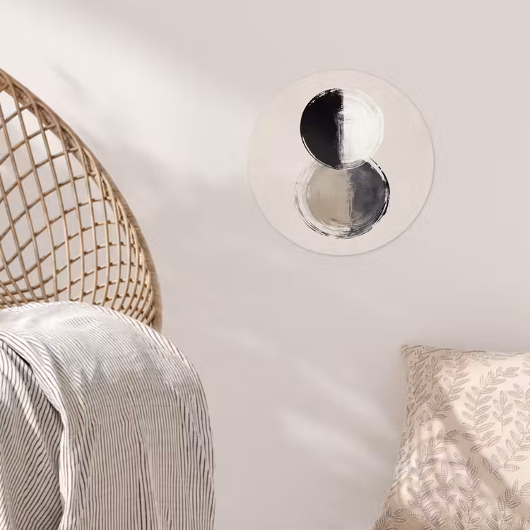 Cirkels - Strepen - Minimalistisch - Zwart Wandcirkel behangsticker klein -sfeer4