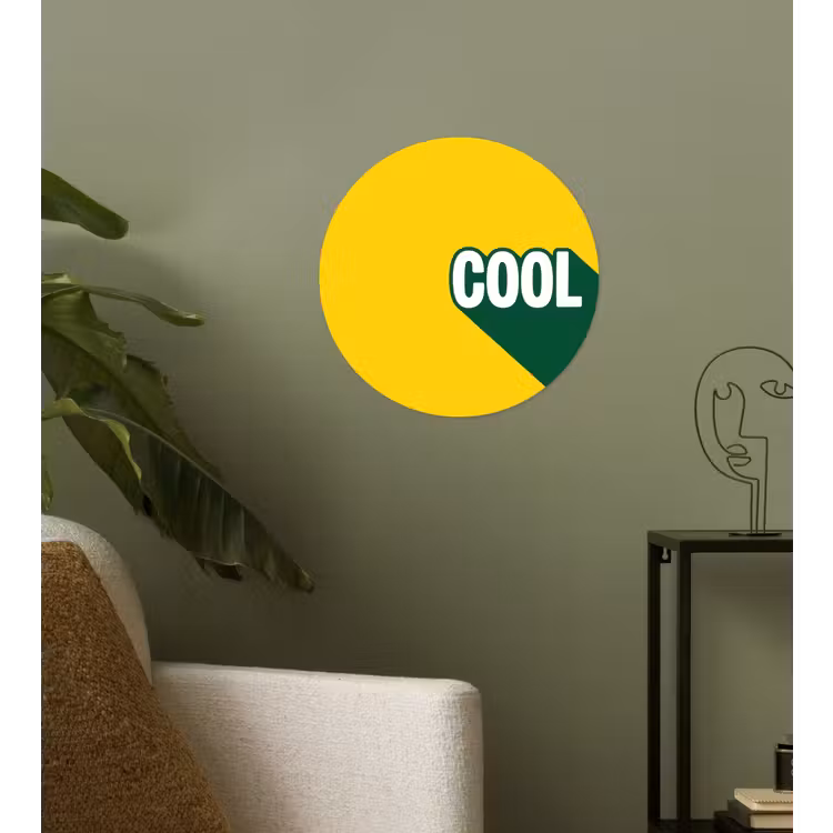 Cool - Geel - Groen Wandcirkel behangsticker klein -sfeer2