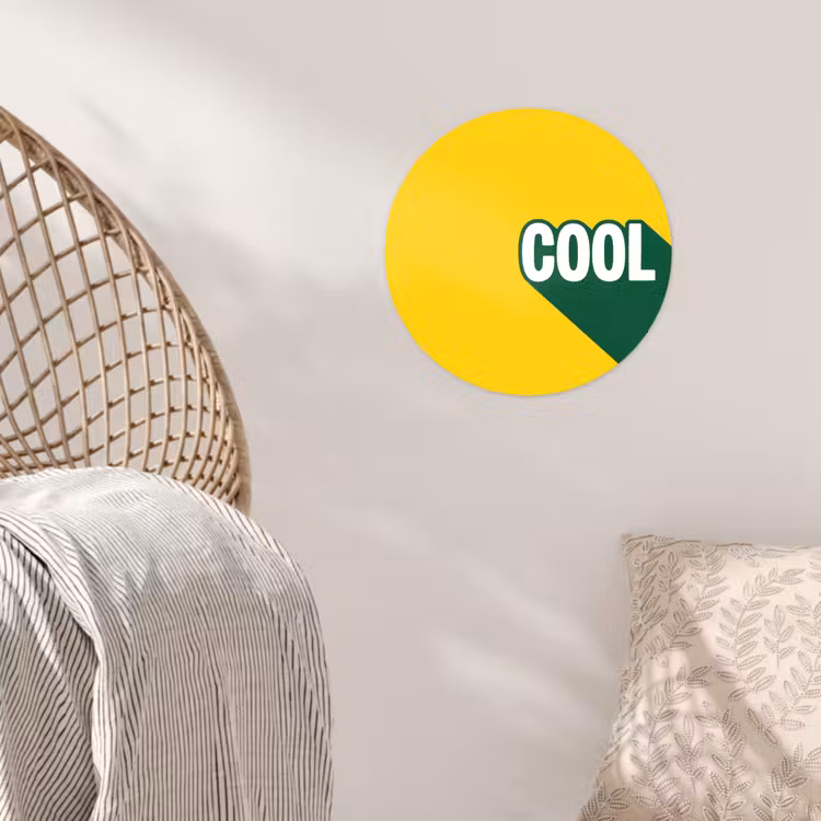 Cool - Geel - Groen Wandcirkel behangsticker klein -sfeer4
