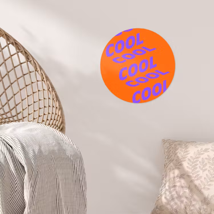 Cool - Paars - Oranje Wandcirkel behangsticker klein -sfeer4