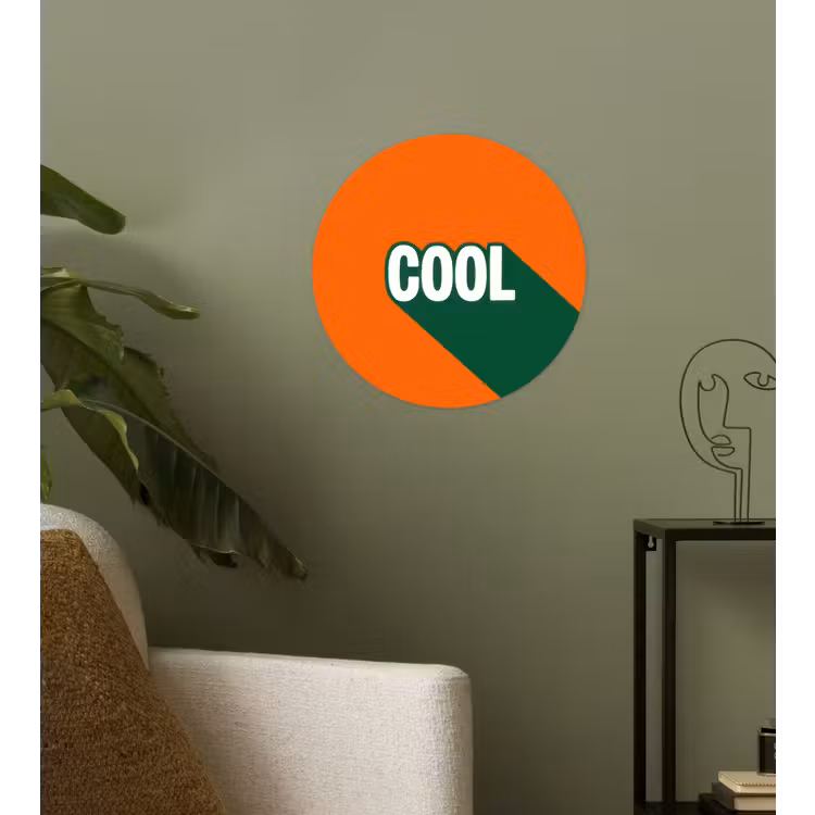 Cool - Oranje - Groen Wandcirkel behangsticker klein -sfeer2